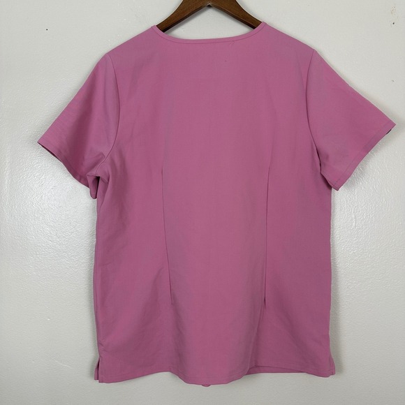 FIGS Women's Large Casma Three-Pocket Scrub Top Blush Pink FW1100 V-Neck NEW - Picture 3 of 10